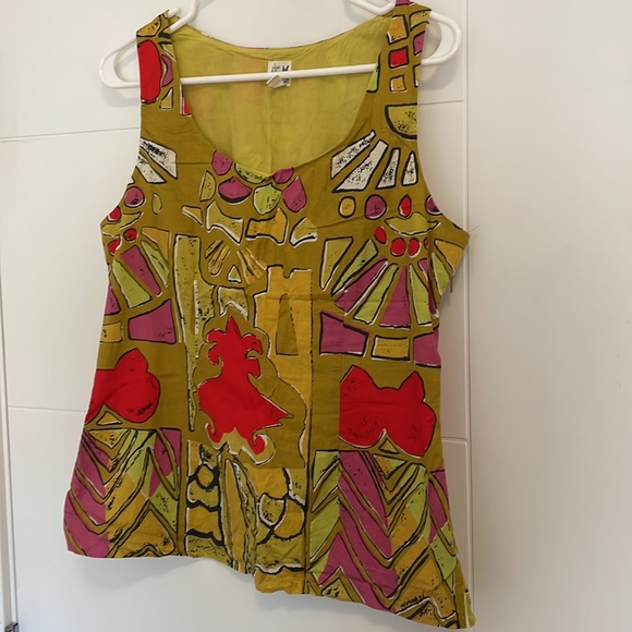 Edme & Esyllte (Anthro) Green Sleeveless Side Zip Top - Picture 2 of 7